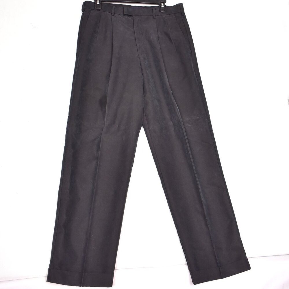 Dockers Pants Mens Black Dress Pleated Size 32 32 Relaxed Fit